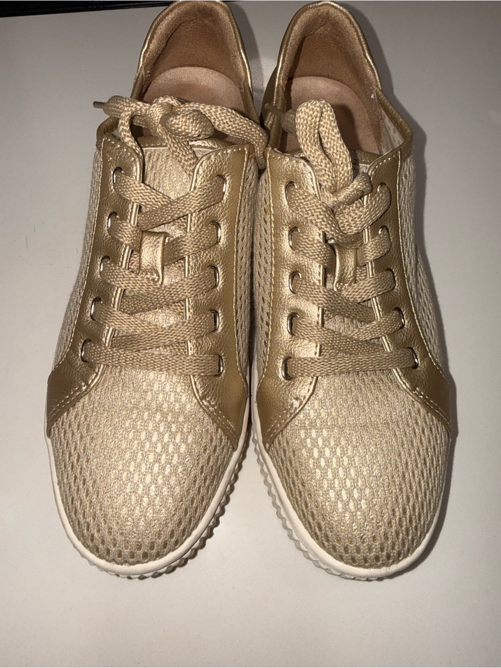 Sorel Women's Metallic Gold Knit Lace-Up Sneakers